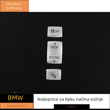 Ouchuang Aluminijski poklopac gumba načina vožnje za BMW Serija 1/2/3/3 GT/4 – Bez logotipa
