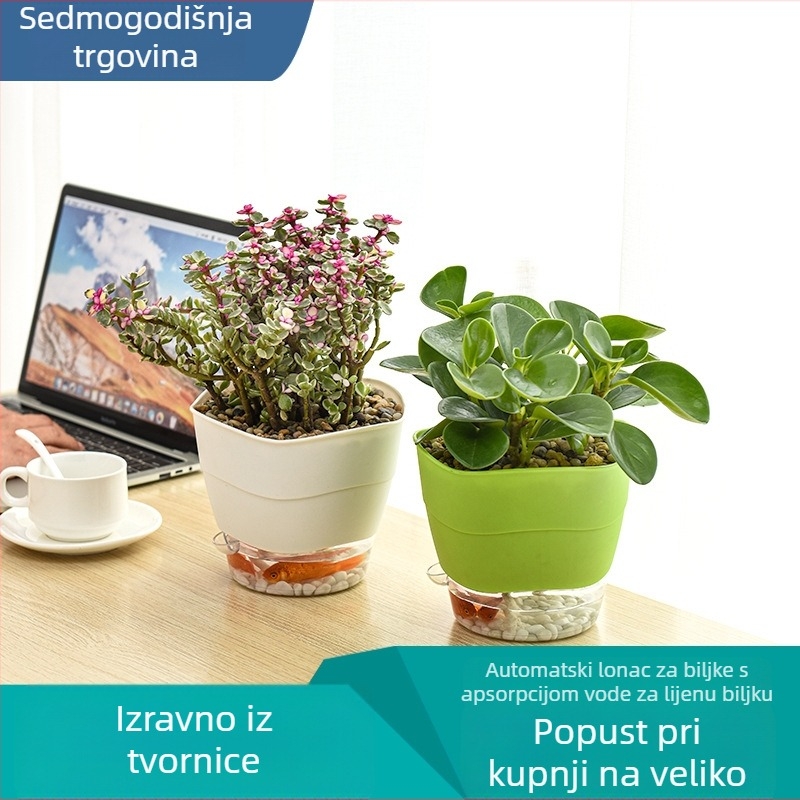 PP plastična saksija, prozračna i upija vodu, kružnog oblika, za stol ili pod