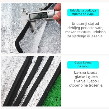 Vanjska vodootporna debela podloga za kampiranje s dvostrano aluminijskom folijom EVA, sklopiva, 40 g