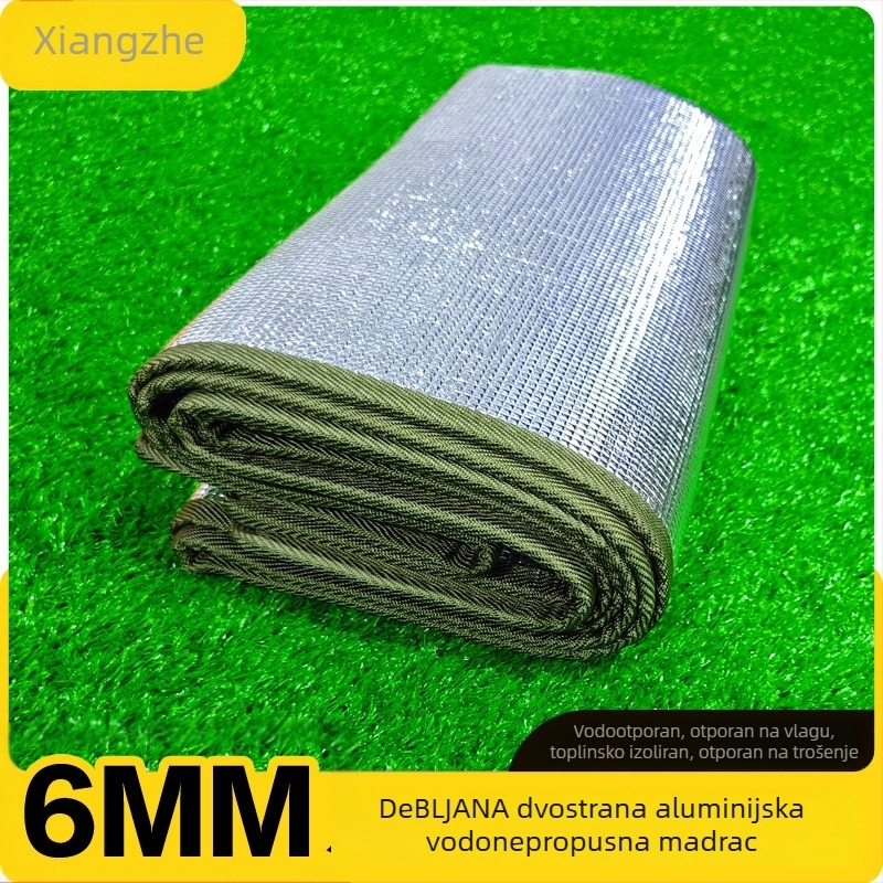 Soar kamp madrac s dvostranim aluminijskim filmom, EVA materijal; težina 350/550/700 g; model Thickened aluminum film moisture-proof pad; pogodan za 1–4 osobe