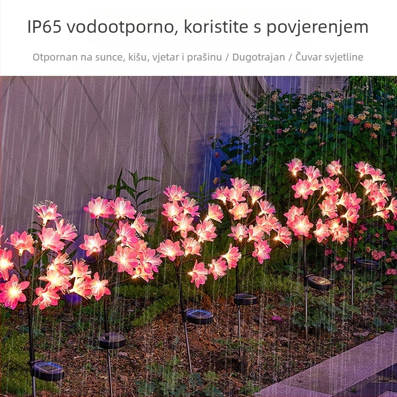 Solarna vrtna svjetiljka u obliku biljke, nehrđajući čelik, IP44, 3W, solarna energija, pokriće 1–3 m²