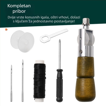 Set alata za kožne torbe: ručna šivaća mašina, alati za šivanje, kožna umjetnost i skulpture, dijamantno oblikovani alati za rezanje
