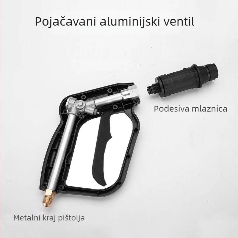 Visokotlačna pištolj za pranje automobila – Ručka od inženjerske plastike; Tlak vode ispod 120 bar; Težina 350 g