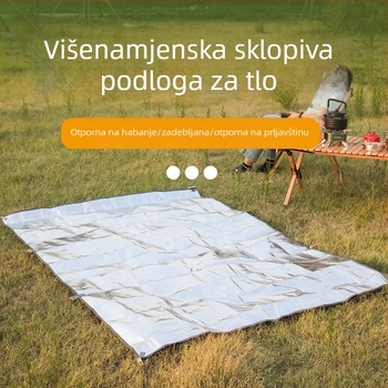 Ayxsee Piknik podloga s PE aluminijskom folijom, vodootporna podloga za šator i kampiranje, dvostruka aluminijska folija, za plažu i kampiranje, lagana za nošenje