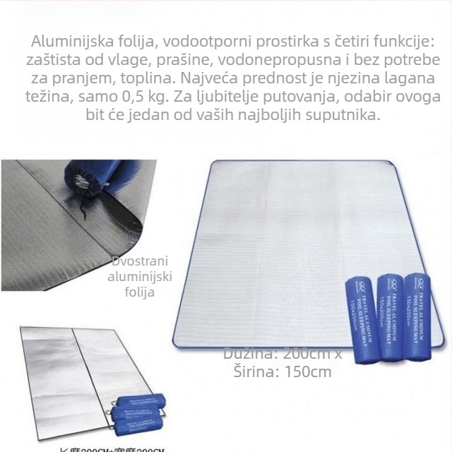 Kemping podloga s aluminijskom folijom EVA, vodootporna, kapaciteta 3–4 osobe, pastoralni stil za vanjski piknik