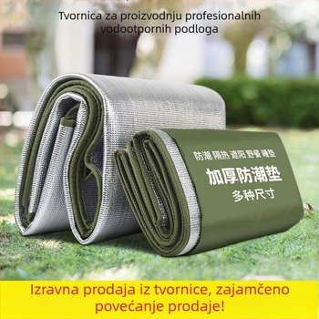 Kamperski madrac s aluminijskom folijom protiv vlage, prijenosni vodootporni madrac za spavanje, veličina 200 × 200 cm, za 2-8 osoba