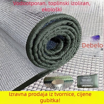 Kamperski madrac s aluminijskom folijom protiv vlage, prijenosni vodootporni madrac za spavanje, veličina 200 × 200 cm, za 2-8 osoba