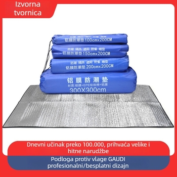 Kamperski madrac s aluminijskom folijom protiv vlage, prijenosni vodootporni madrac za spavanje, veličina 200 × 200 cm, za 2-8 osoba
