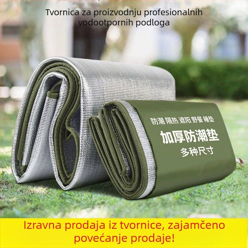 Kamperski madrac s aluminijskom folijom protiv vlage, prijenosni vodootporni madrac za spavanje, veličina 200 × 200 cm, za 2-8 osoba