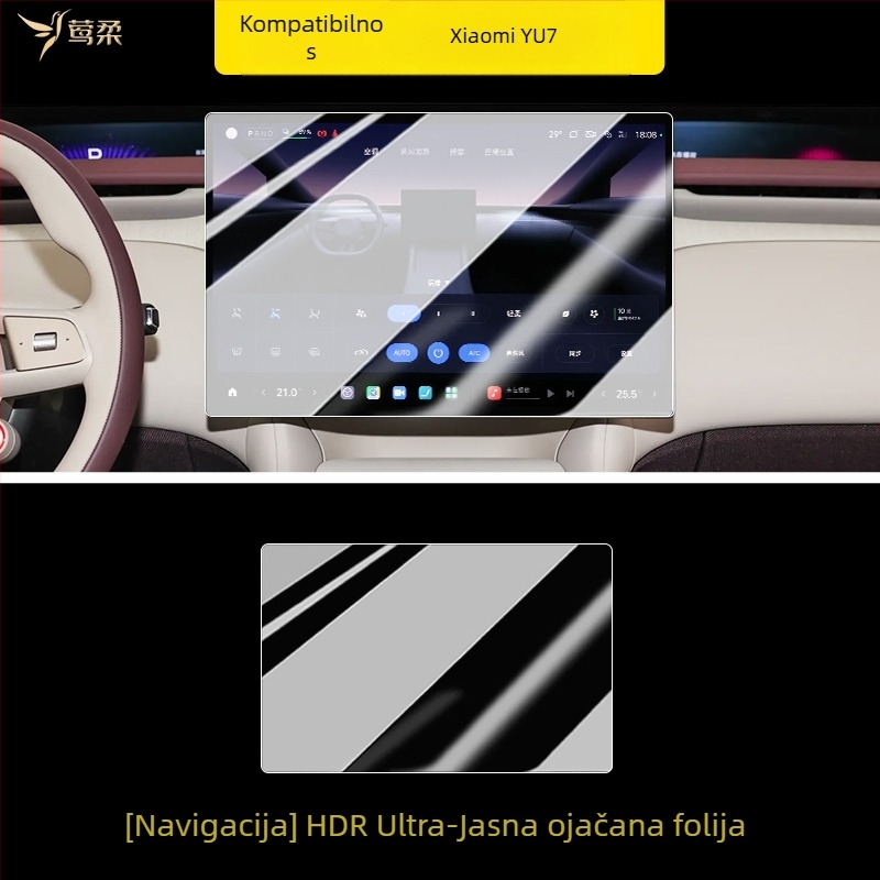 Univerzalni zaštitni film za zaslon središnje konzole za navigaciju i interijer (PET, otporan na visoke i niske temperature)