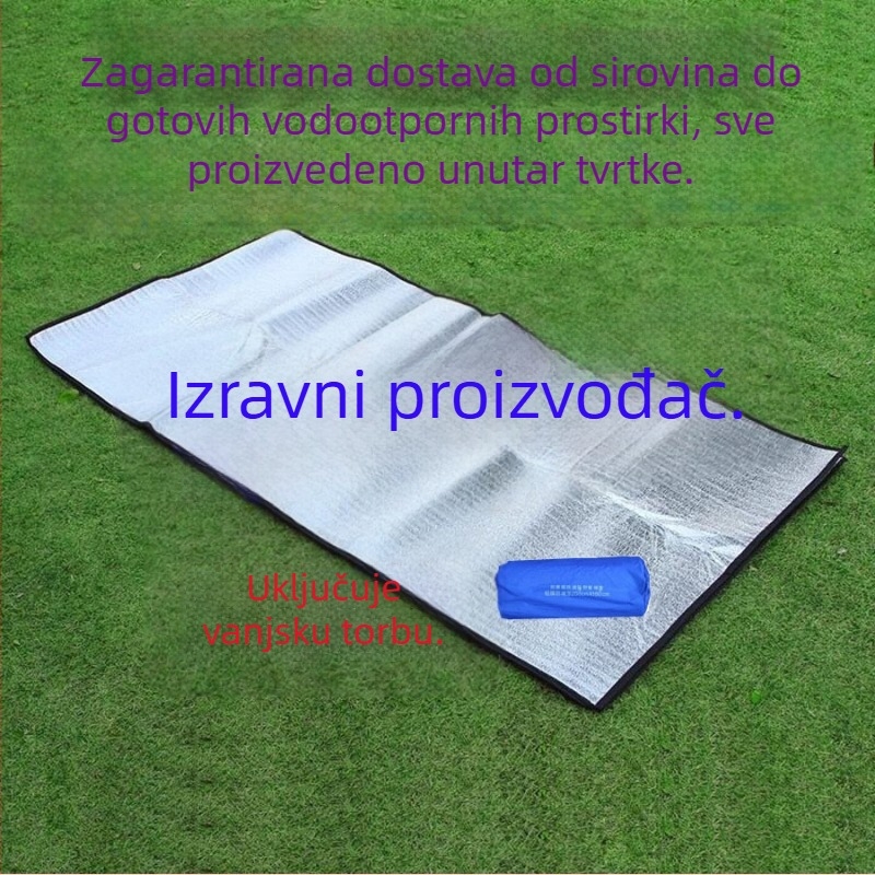 Podložak protiv vlage za kampiranje s Pearl Cotton i dvostrano aluminijskim filmom; težina 200–300 g; pogodno za 3–15 osoba