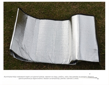Vanjski dvostrani prostir za kampiranje s aluminijskom folijom, vodootporan, za 2–3 osobe, Model FD-002, 220 g, toplinska izolacija i reflektivnost