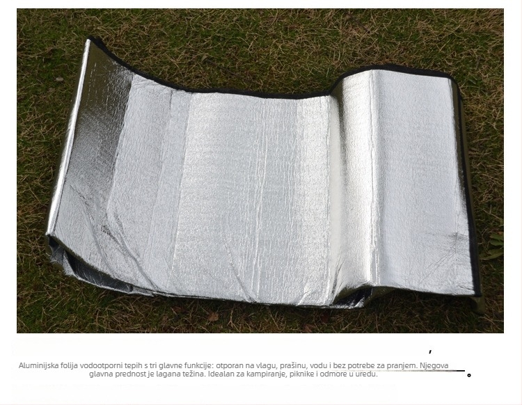 Vanjski dvostrani prostir za kampiranje s aluminijskom folijom, vodootporan, za 2–3 osobe, Model FD-002, 220 g, toplinska izolacija i reflektivnost