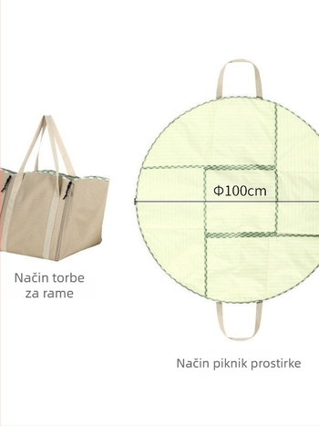 Piknik podloga s otpornošću na vlagu poliesterom i aluminijskom folijom, lagana 500 g, prijenosna vanjska kamping podloga