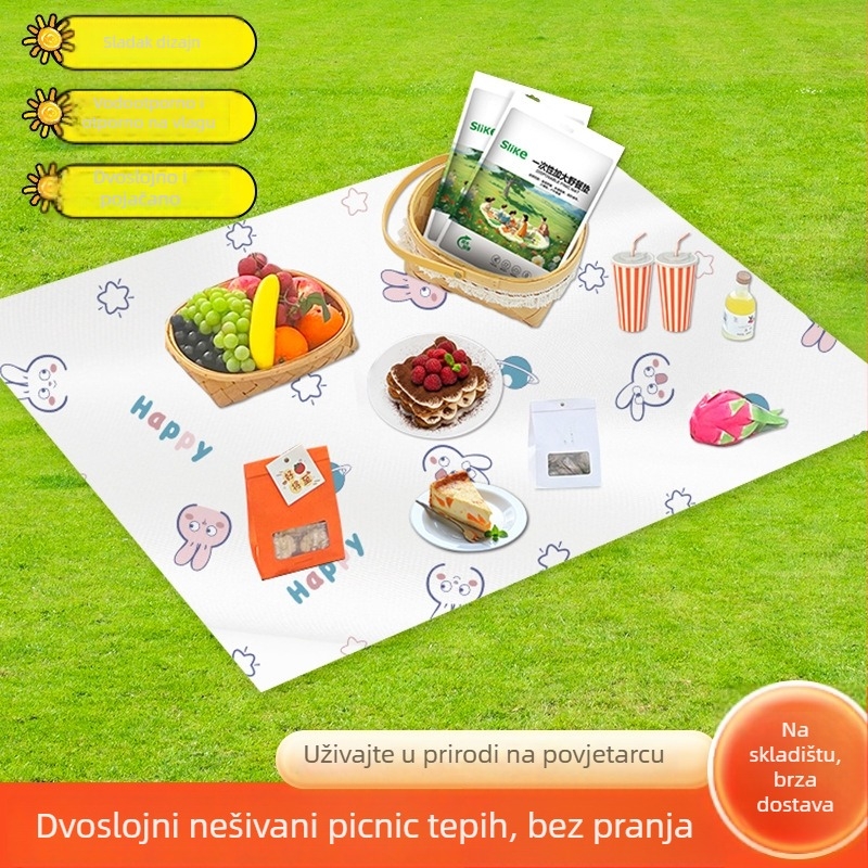 SLIKE Vanjska kamp-piknik podloga, jednokratna, otporna na vlagu i ulja, 5-slojna SMMSS s dvostrukim debljanjem, težina 200, pogodna za sve korisnike
