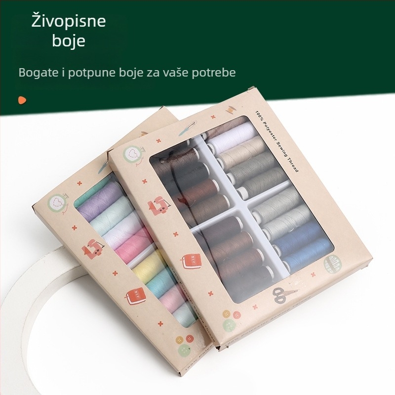 Šivanje konac 402 – poliester, brend Jp/Jinping, prilagođeno pakiranje, minimalistički stil