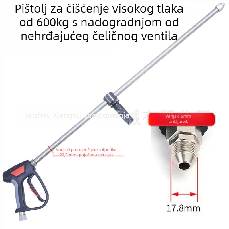 Nerđajući čeli vodeni pištolj s nylon drškom, glava pištolja od nehrđajućeg čelika, težina 3000 g