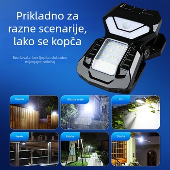 Vanjsko solarno klips svjetlo s senzorom pokreta, zidno svjetlo za ogradu, u obliku srca