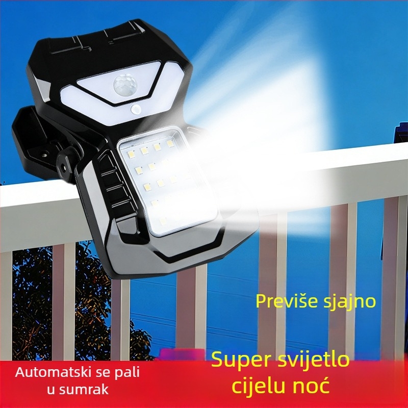 Vanjsko solarno klips svjetlo s senzorom pokreta, zidno svjetlo za ogradu, u obliku srca