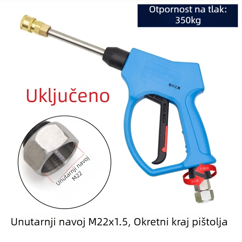Čistač pištolj s bakrenom glavom i plastičnim držalom, spoj 1/2-3/4 inča, radni tlak 0,2-1,0 MPa, domet prskanja 1-10