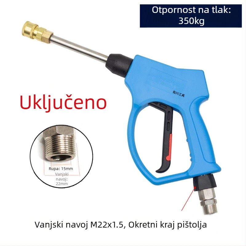 Čistač pištolj s bakrenom glavom i plastičnim držalom, spoj 1/2-3/4 inča, radni tlak 0,2-1,0 MPa, domet prskanja 1-10