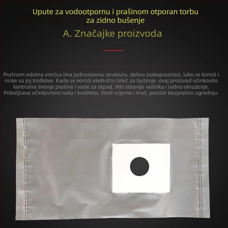 Vrećica za prašinu za električnu i udarnu bušilicu, debeli zaštitni sloj, prašno-vodootporan dodatak (Napon: 36; Pogodno za nehrđajući čelik)