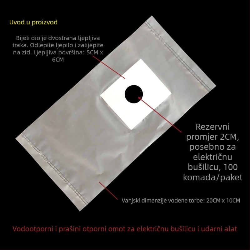 Vrećica za prašinu za električnu i udarnu bušilicu, debeli zaštitni sloj, prašno-vodootporan dodatak (Napon: 36; Pogodno za nehrđajući čelik)