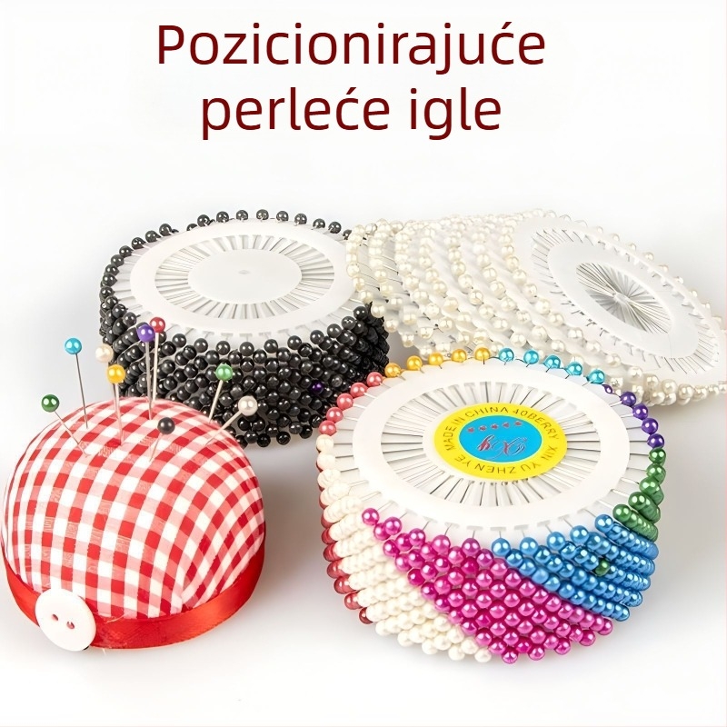 Set igala za šivanje: igle s perlama, igle za pozicioniranje, igle za fiksiranje odjeće, krojačke igle; 1000 komada u kutiji, 40 g, Town Rising, Novi kineski stil