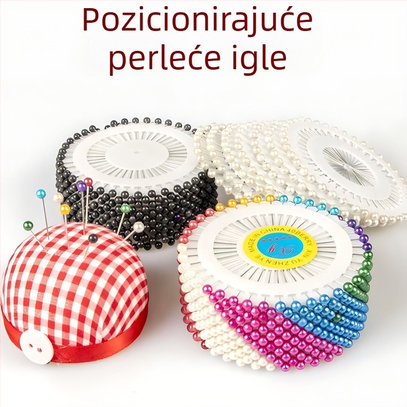 Set igala za šivanje: igle s perlama, igle za pozicioniranje, igle za fiksiranje odjeće, krojačke igle; 1000 komada u kutiji, 40 g, Town Rising, Novi kineski stil