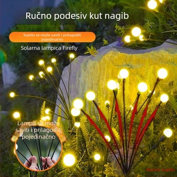 Solarna lampa u obliku vatrene mušice za vanjsku upotrebu — IP64, PVC, 3W, 6-12 sati rada, vodootporna ukrasna vrtna rasvjeta, marka Luminous Stone