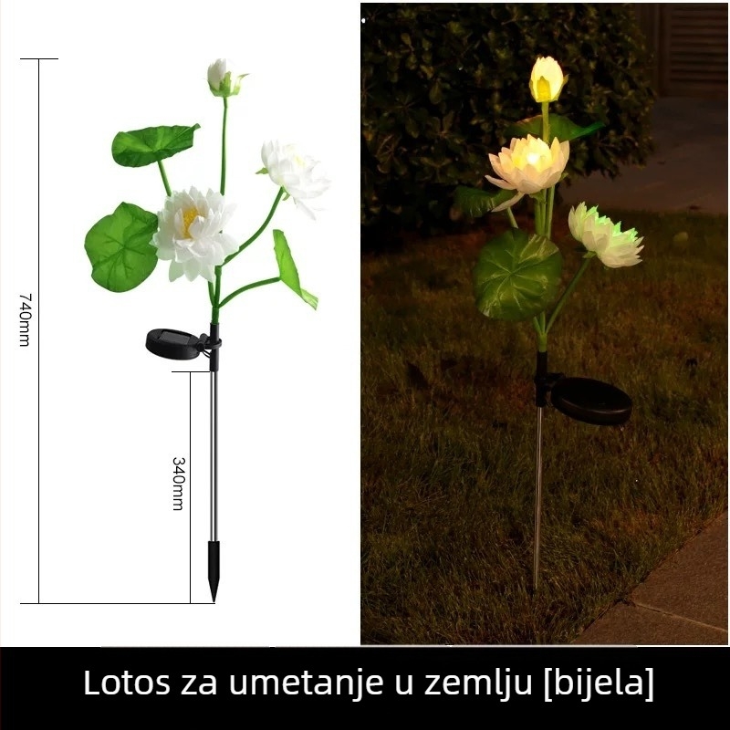 Solarne lampe za vrt u obliku lotosa – vanjske dekorativne rasvjetne lampe za krajolik i travnjak