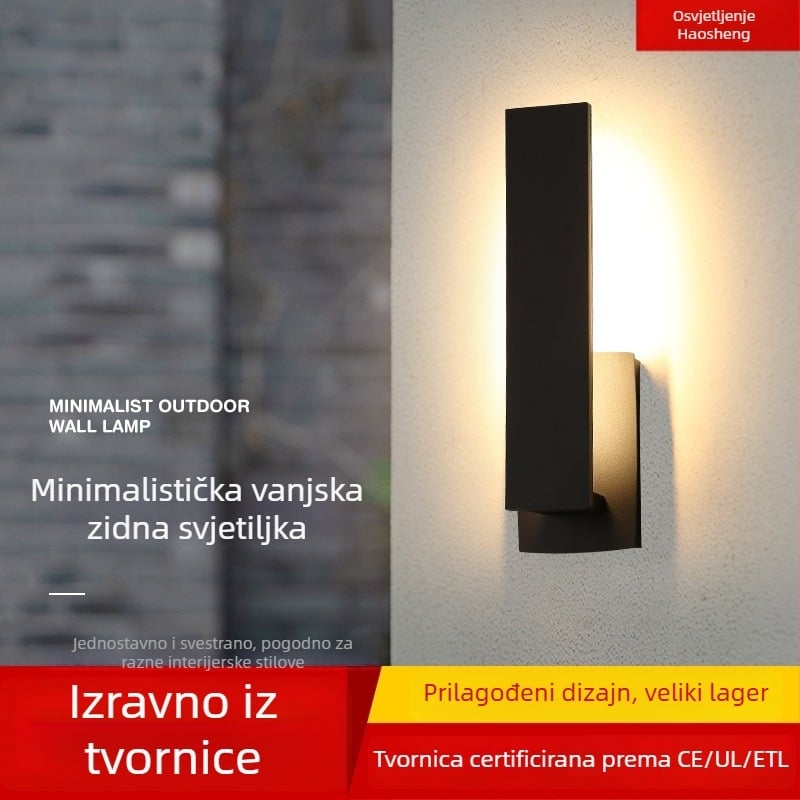 Vanjska aluminijska zidna svjetiljka, IP54, 1 LED, 90 lm, 3000K