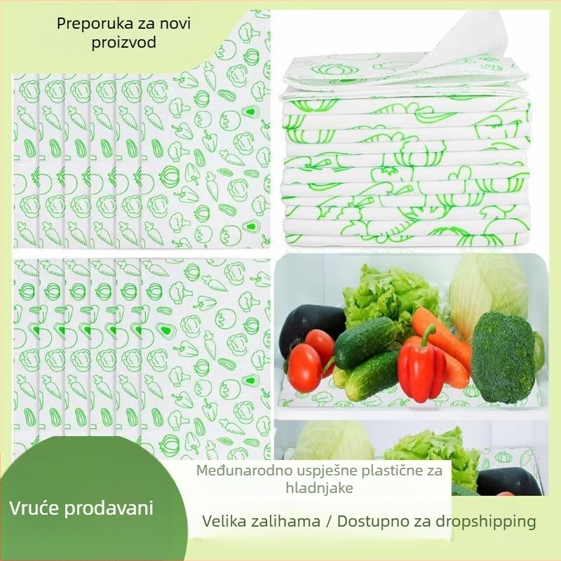 Podloga za hladnjak od netkanog materijala s cvjetnim uzorkom, biološki razgradiva, strojno pranje, višestruka upotreba – liner za ladicu