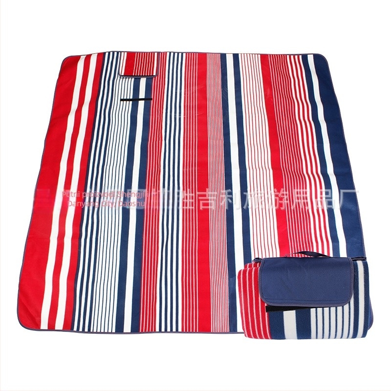 Piknik madrac s prugastim dizajnom, protuklizna i protiv vlage, jednoslojni flis s 2 mm pjenom i aluminijske folije, 1 kg, za 4–6 osoba