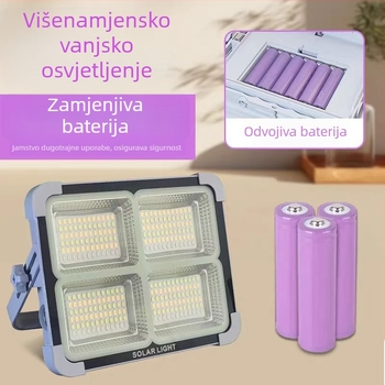 Solarna LED svjetiljka za vrt, višenamjenska nužna rasvjeta, vanjska prijenosna rasvjeta, IP66, LED izvor svjetla, nominalna snaga 50, 6V, trajanje rada 6-12 sati