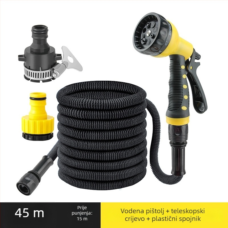 Midsummer teleskopsko visokotlačno crijevo za pranje auta i zalijevanje vrta — plastična mlaznica i plastična ručka, domet prskanja 6–10 m, pogodno za cvijeće, automobile i vrtne kulture