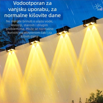 Solarna vanjska zidna svjetiljka — zidni washer projektor, IP65, 4000–6000K, ≤36V, 6–12 sati kontinuiranog osvjetljenja, postmoderni stil