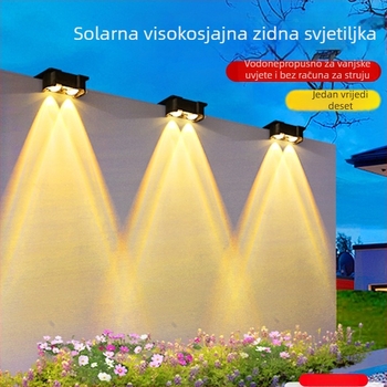 Solarna vanjska zidna svjetiljka — zidni washer projektor, IP65, 4000–6000K, ≤36V, 6–12 sati kontinuiranog osvjetljenja, postmoderni stil