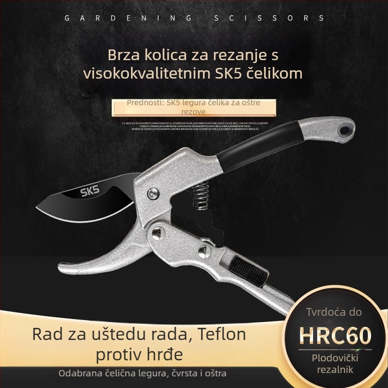 Supersonic škare za rezanje s polugom – ušteda napora, SK5 oštrica, za voćke i vrt