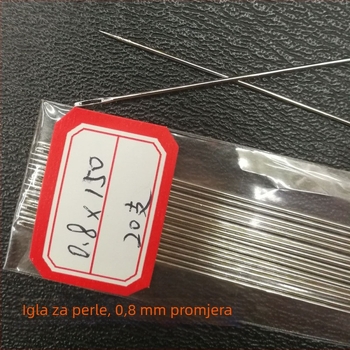 Igla za šivanje s perlicama za DIY nakit, tanka i dugačka