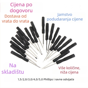 Mini odvijač set s križnim i ravnim vrhom, crna, alati za demontažu mobilnih telefona