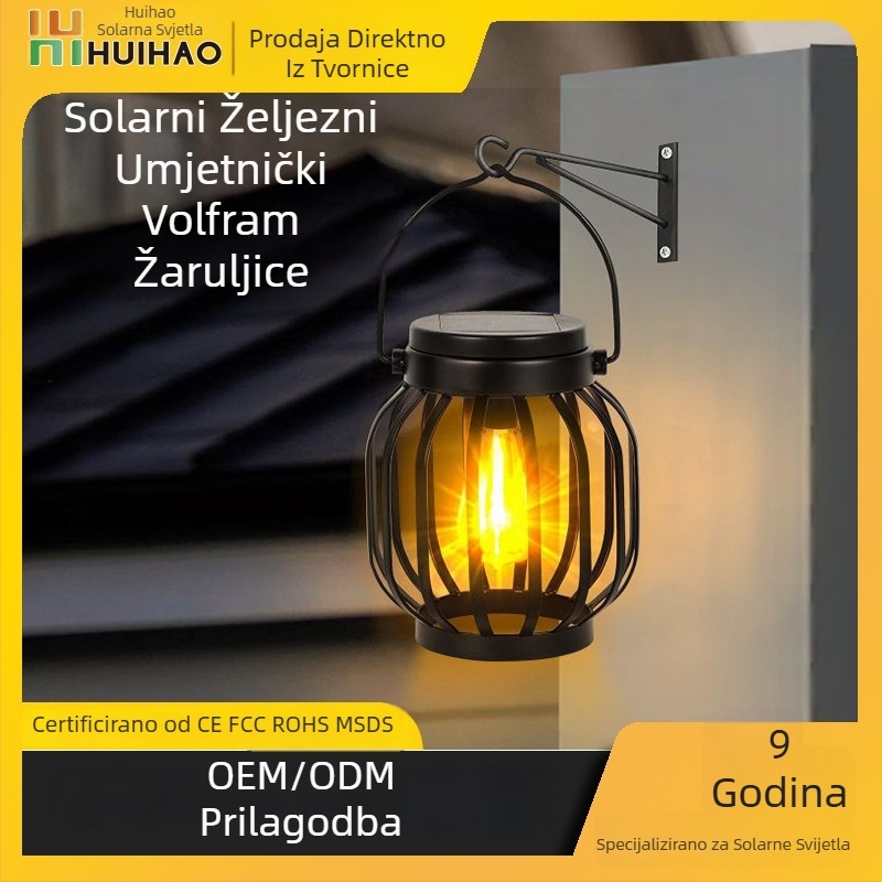 Solarna svjetiljka s volframovim vlaknom, model L2325C; 2 W; 1.2 V; konstrukcija od željeza i ABS-a; trajanje osvjetljenja 6–12 sati