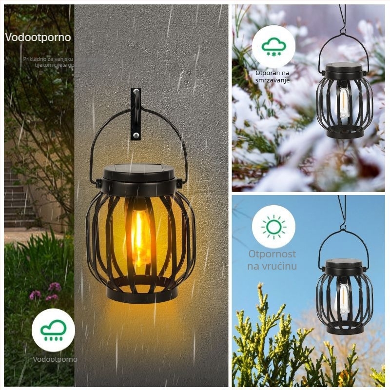 Solarna svjetiljka s volframovim vlaknom, model L2325C; 2 W; 1.2 V; konstrukcija od željeza i ABS-a; trajanje osvjetljenja 6–12 sati