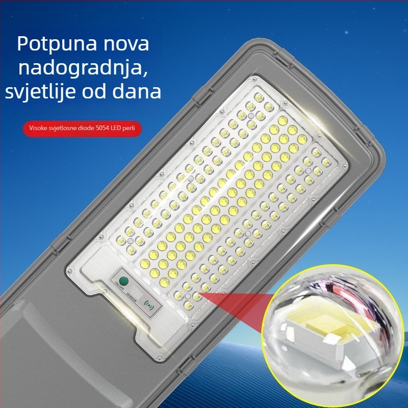 Solarna ulična svjetiljka - model Voyage street light, LED modul, IP67, 30W, 6V, trajanje svjetla 16–24 sati