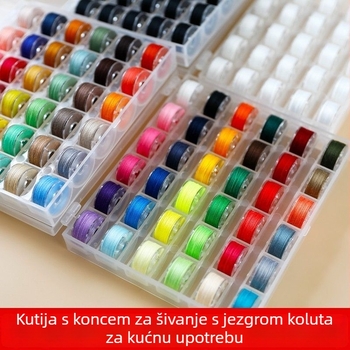Šivaći konac za šivaći stroj, ljubičasta nit za kućnu upotrebu, višebojne male špulice, konac za plosnu šivaću mašinu, tradicionalno skladištenje bobina.