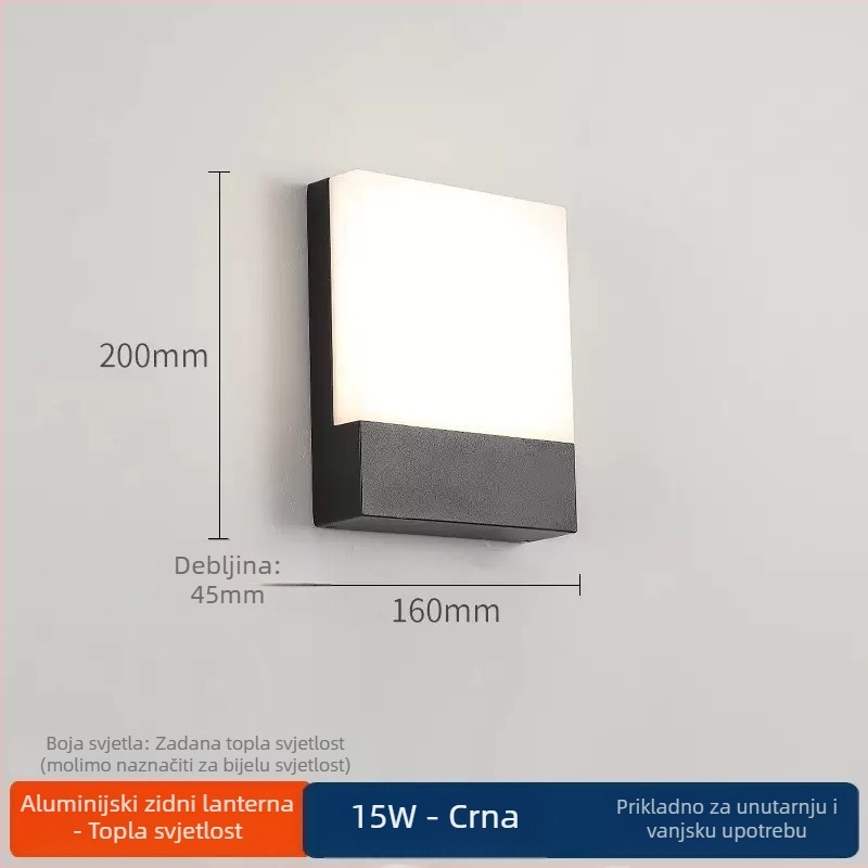 Vanjska zidna svjetiljka IP65 vodootporna s senzorom pokreta, 28 LED (Sanan), 85–265V, boja temperature 3000K/4000K/6000K