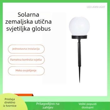 Solarna kuglasta lampa za vrt s LED četverobojnim dimmerom i E27 utičnicom, ručni prekidač, 1.2V