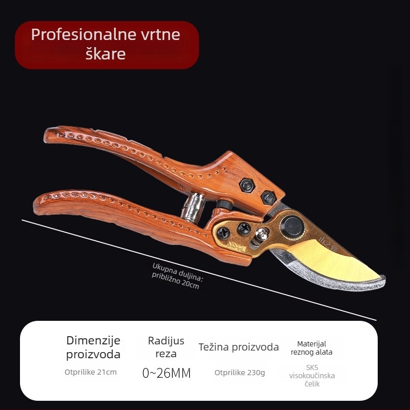 Škare za rezanje grana – ergonomske, štede snagu, za debele grane, vrtni alat