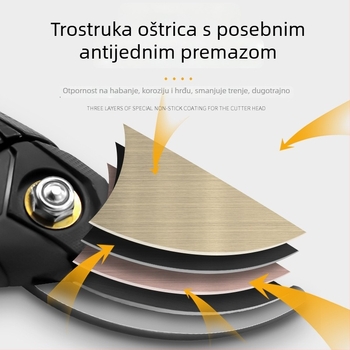 Vrtne škare SK5, ergonomski dizajn za lakše podrezivanje, za voćna stabla, cvijeće i bonsai; režu debele grane