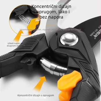Vrtne škare SK5, ergonomski dizajn za lakše podrezivanje, za voćna stabla, cvijeće i bonsai; režu debele grane